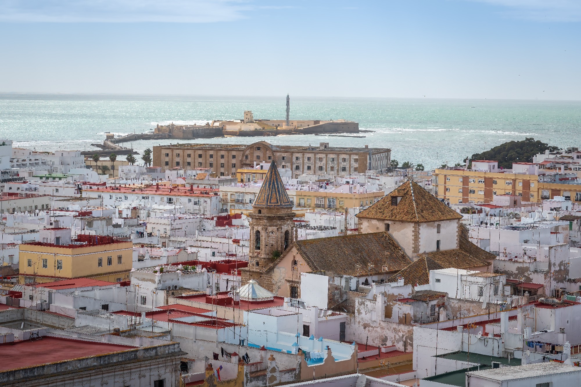Aerial View Of Cadiz With Church Of San Lorenzo Martir, Valcarce